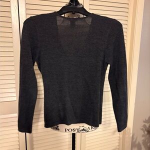Ann Taylor Charcoal Long Sleeve Top